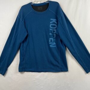 Koppen Long Sleeve Shirt Mens M Blue Thermal Crew Neck Activewear Base Layer